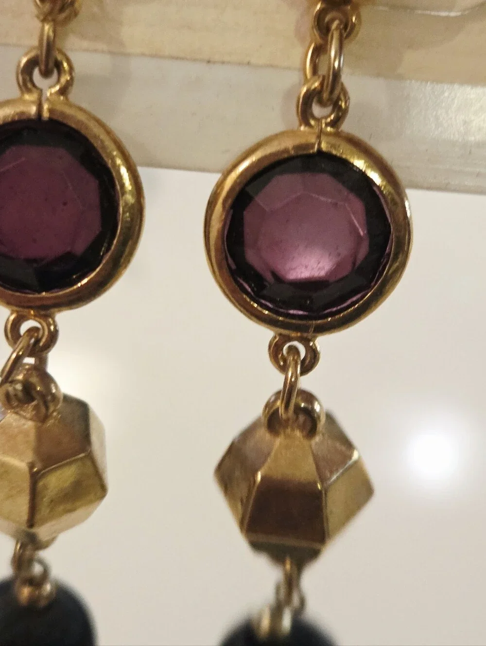 VTG NOS Gold Waterfall Chandelier Clip on Pierced Earrings 80 90s Runway Lot 6